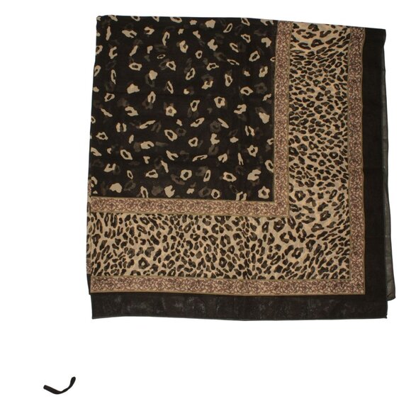 Akel Multicolor Animal Print Jacquard Style Polyester Square Scarf Neckerch - Picture 5 of 7